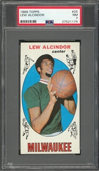 1969 Topps #25 Lew Alcindor Rookie Card – PSA NM 7